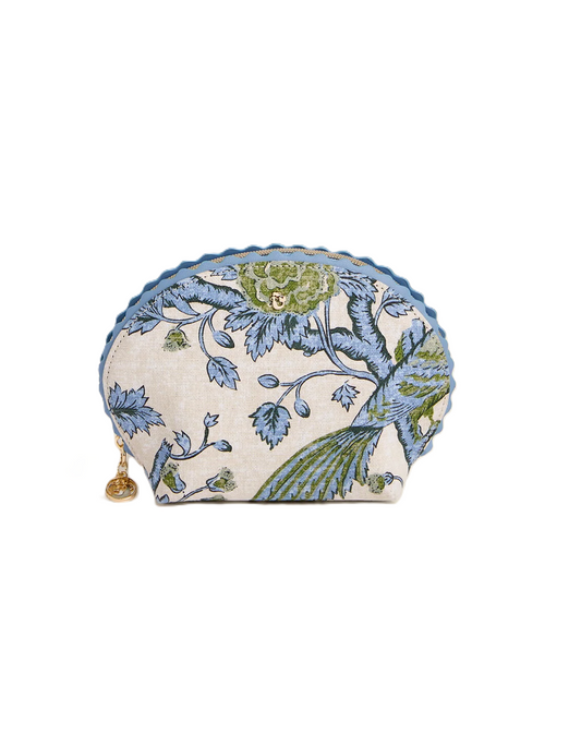 Spartina - Scalloped Pouch - Japonica Bird Green - Findlay Rowe Designs