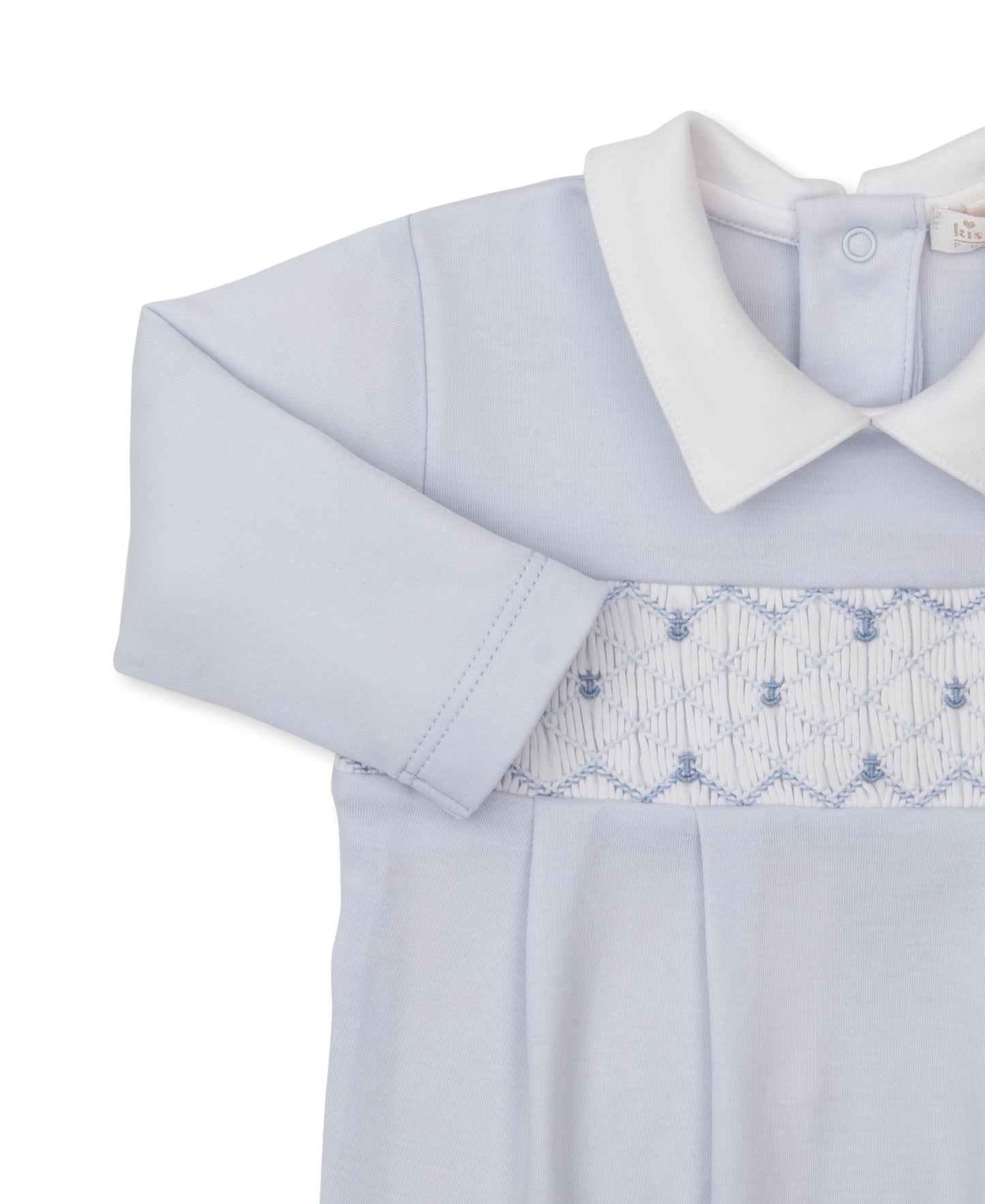 Kissy Kissy - Footie Smocked Anchors - Light Blue - Findlay Rowe Designs