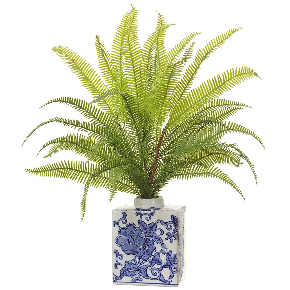 Ceramic Vase Green - 20in Sword Fern - Findlay Rowe Designs