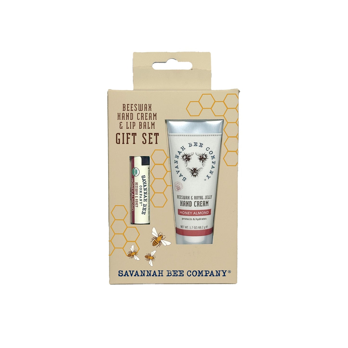 Savannah Bee - Beeswax Hand Cream and Lip Balm Gift Set - Honey Almond - Findlay Rowe Designs