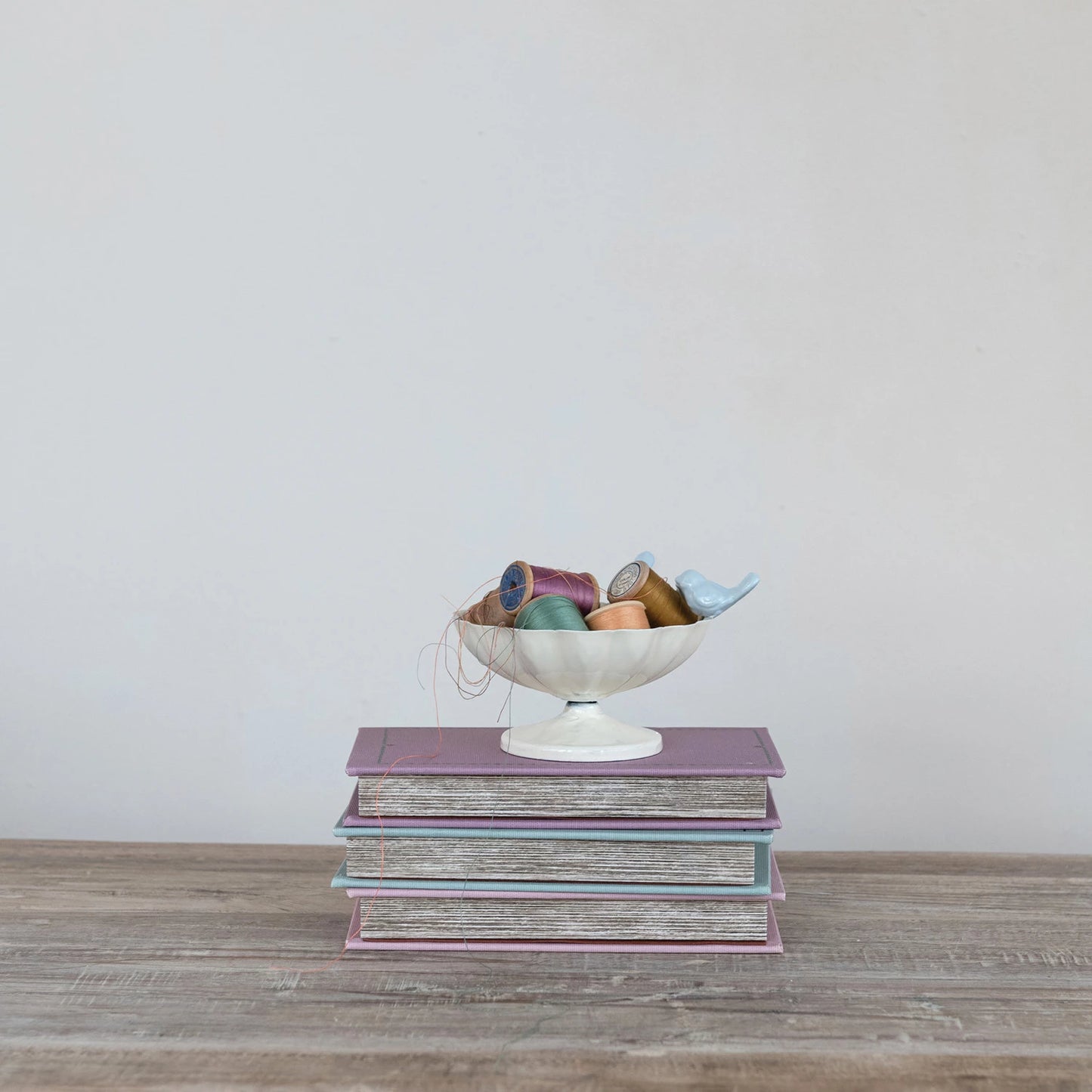 Metal Scalloped Footed Bowl - Blue Bird - Findlay Rowe Designs
