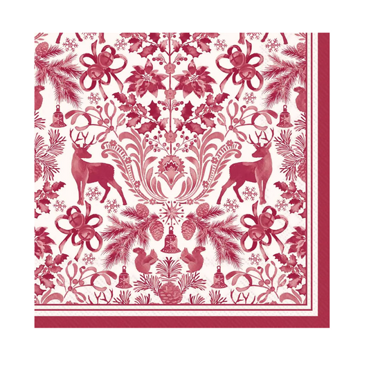 Cocktail Napkins - Brimsley Red - Findlay Rowe Designs