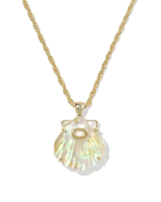 Kendra Scott - Necklace - Lucia Shell Gold Short Pendant - Findlay Rowe Designs