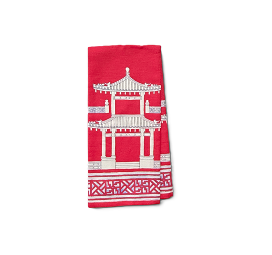 Ramsay Gourd Home - Tea Towel - Pagoda - Crimson