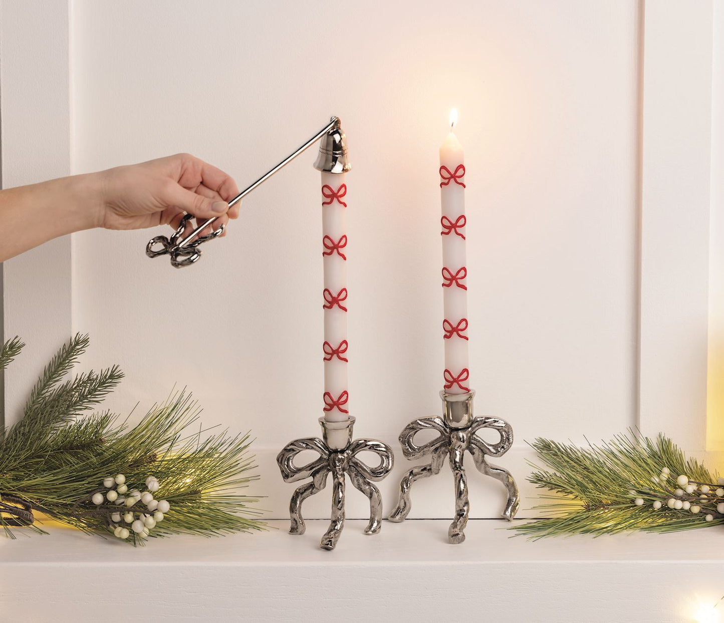 Mud Pie - Candle - Bow Taper Holders
