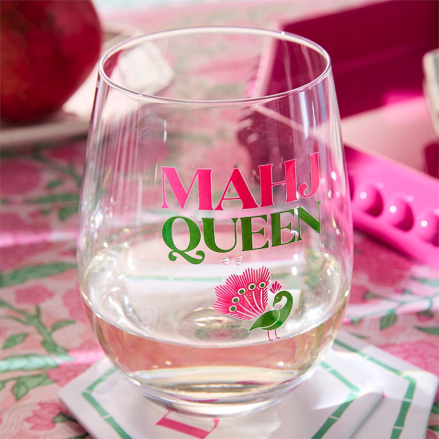 Stemless Wine Glass - Mahj Queen - Findlay Rowe Designs