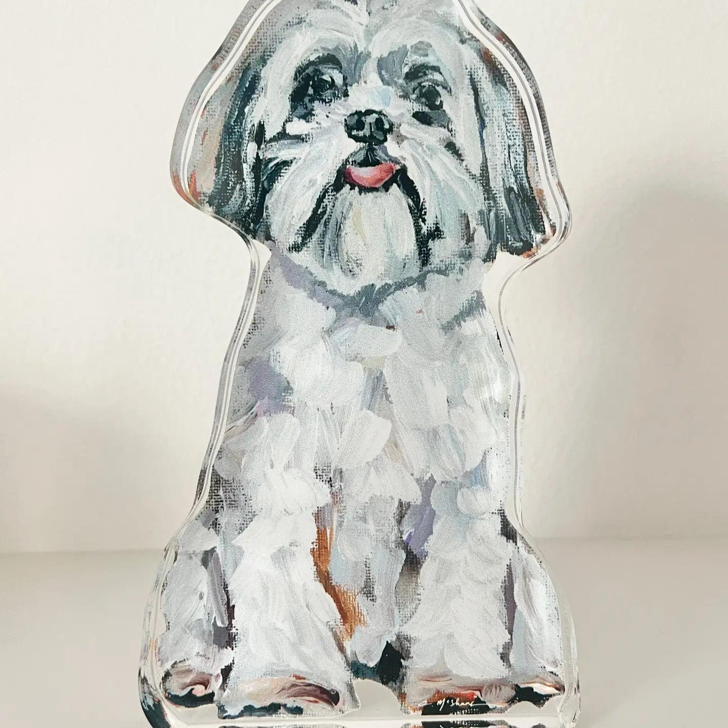 Chelsea McShane - Acrylic Shelfie - Shih Tzu - White- Large - Findlay Rowe Designs