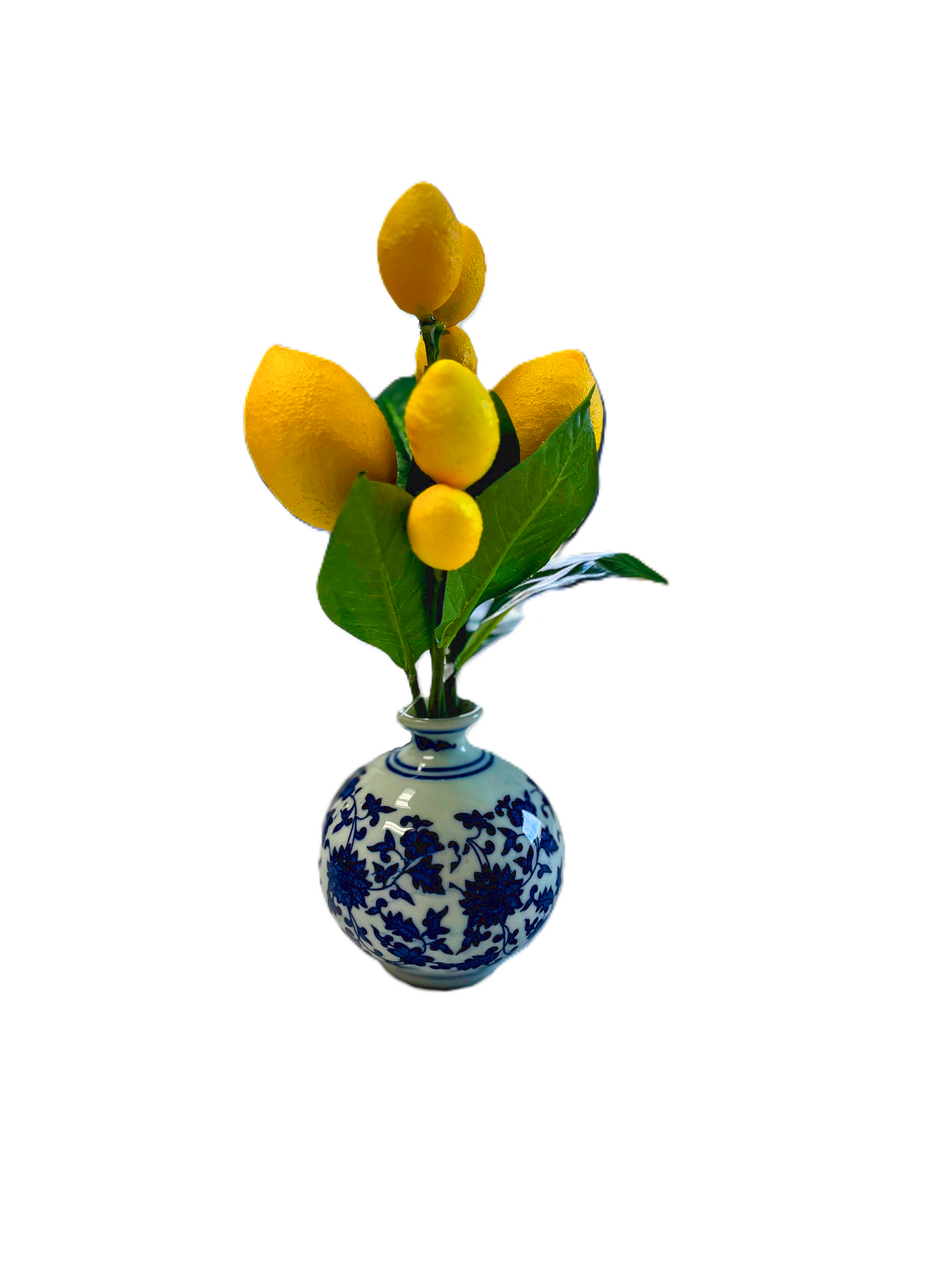 Ceramic Vase - 9.5 in Lemon Stalks - Findlay Rowe Designs