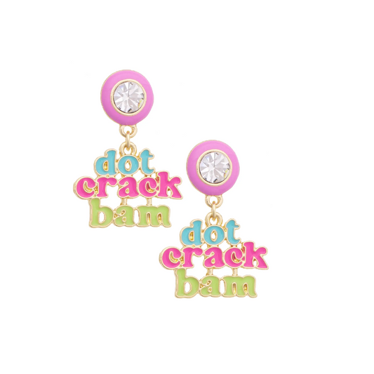 Canvas Style - Earring - Dot Crack Bam Enamel Bezel - Lilac - Findlay Rowe Designs