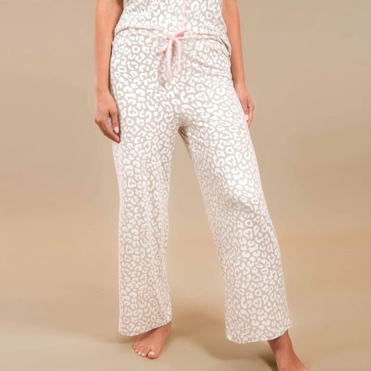 Pajama Pants - Taupe Leopard