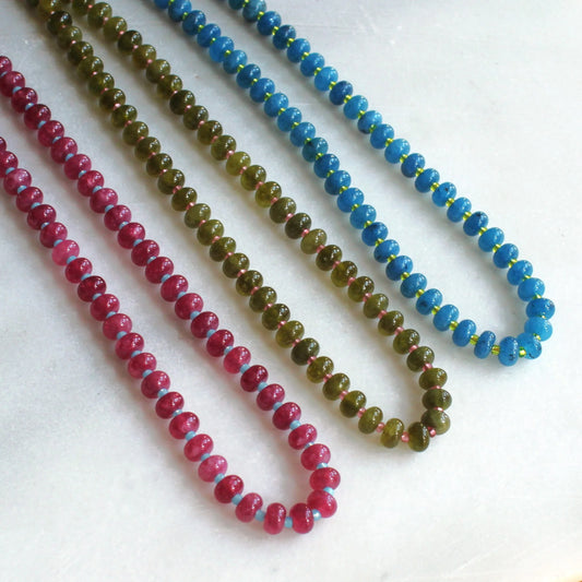 The Silver Wren - Necklace - Willow Candy Bead - Pink - Findlay Rowe Designs