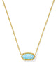 Kendra Scott - Necklace - Elisa Gold Short Pendant Necklace -  Light Teal Kyocera Opal - Findlay Rowe Designs