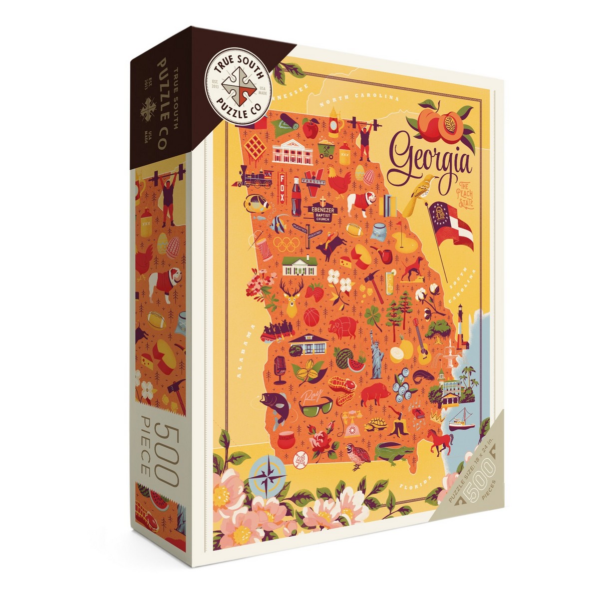Puzzle - Georgia The Peach State - 500 Piece - Findlay Rowe Designs