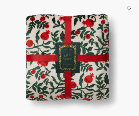 Rifle Paper Co - Fleece Blanket - Christmastide Pomegranate
