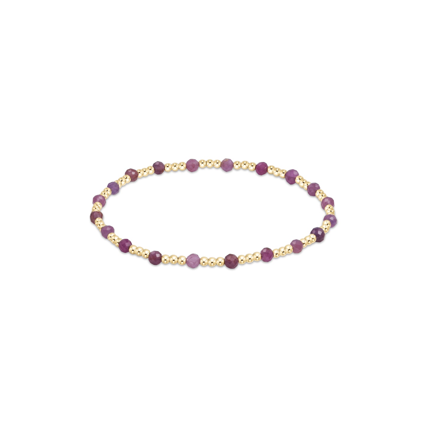 Enewton - Extends - Gemstone Gold Sincerity Pattern 3mm Bead Bracelet - Ruby - Findlay Rowe Designs