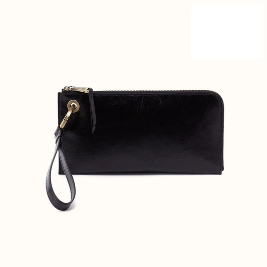 Hobo - Jett Wristlet - Polished Leather - Black - Findlay Rowe Designs