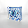 Lauren Dunn - Acrylic Block - Blue Butterfly On Floral Block - Small - Findlay Rowe Designs
