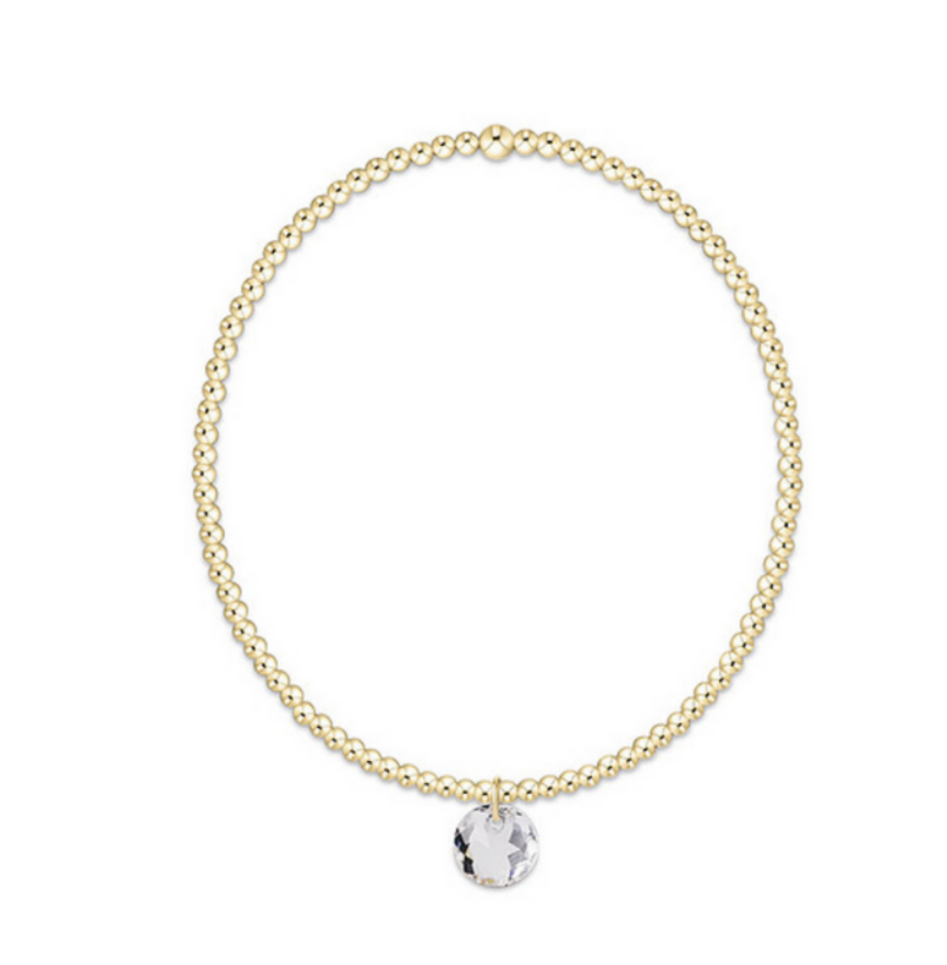 Enewton - Classic Gold 2mm Bracelet - Reflection Small Charm - April - Findlay Rowe Designs