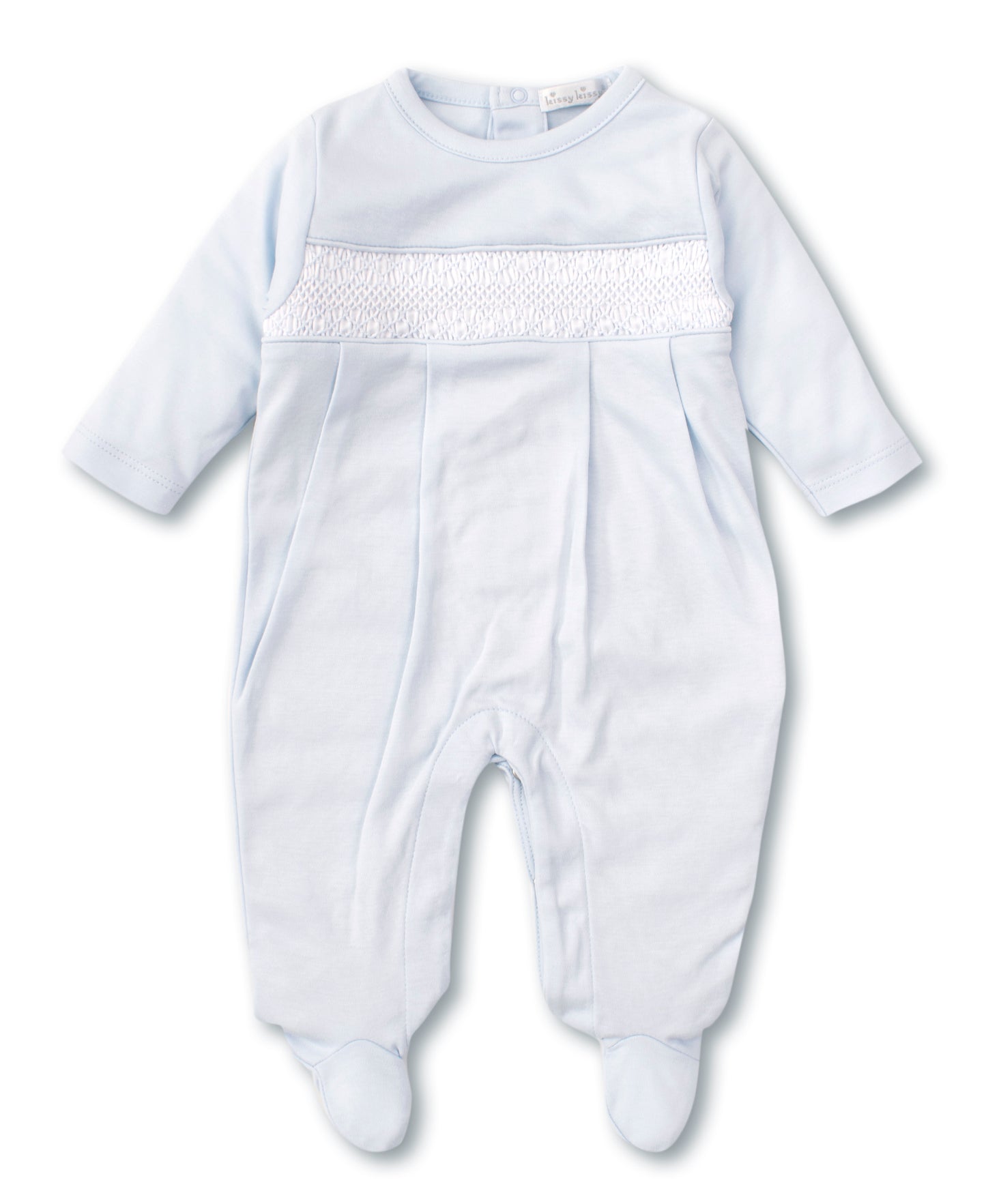 Kissy Kissy - Footie Hand Smocked - Light Blue - Findlay Rowe Designs