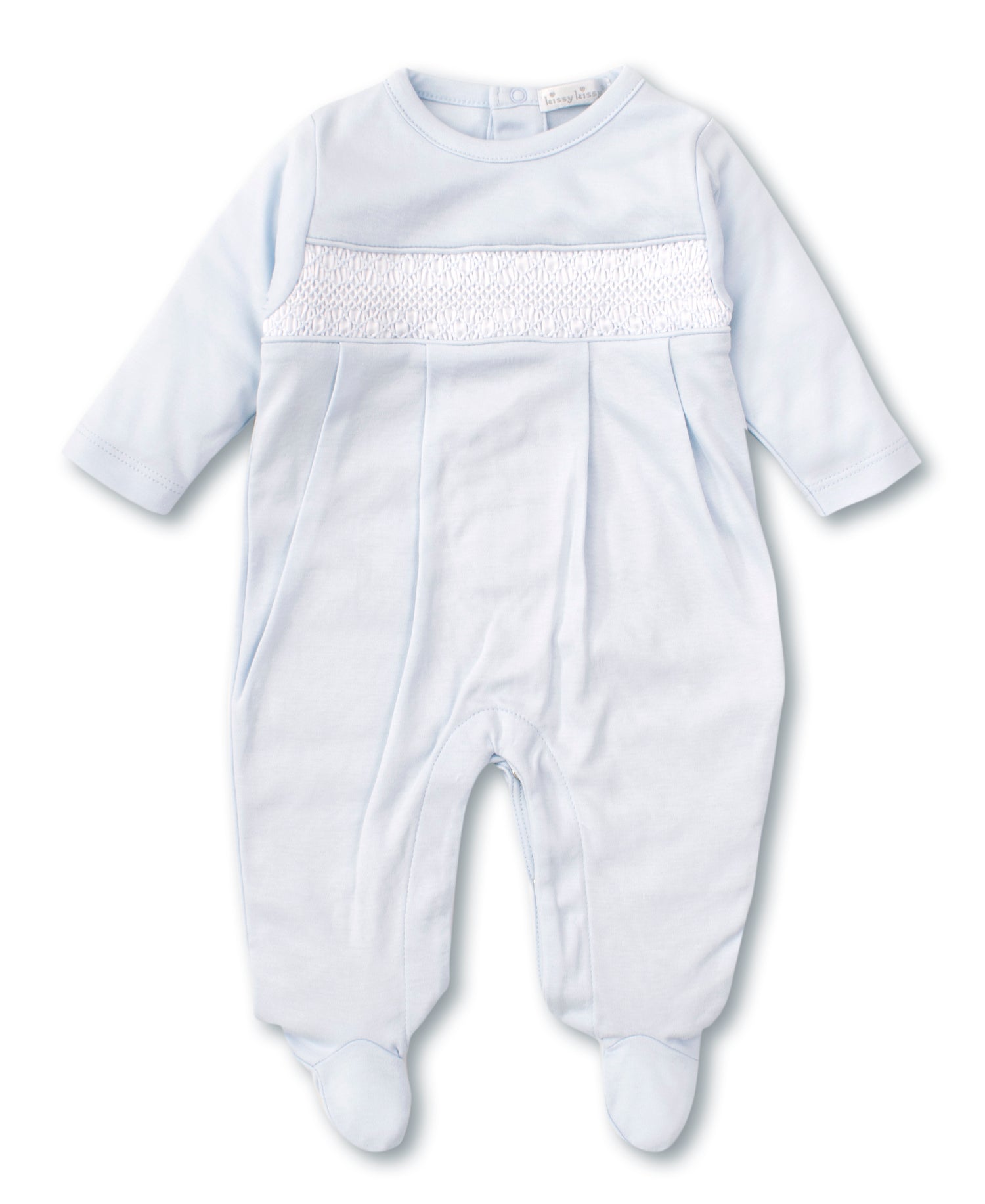 Kissy Kissy - Footie Hand Smocked - Light Blue - Findlay Rowe Designs