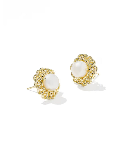 Kendra Scott - Earrings - Gabriella Gold Pearl Stud - Findlay Rowe Designs