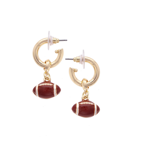 Canvas - Earring - Hoops - Football Charm - Findlay Rowe Designs