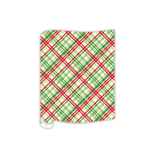 Rosanne Beck - Paper Table Runner - Red and Green Plaid
