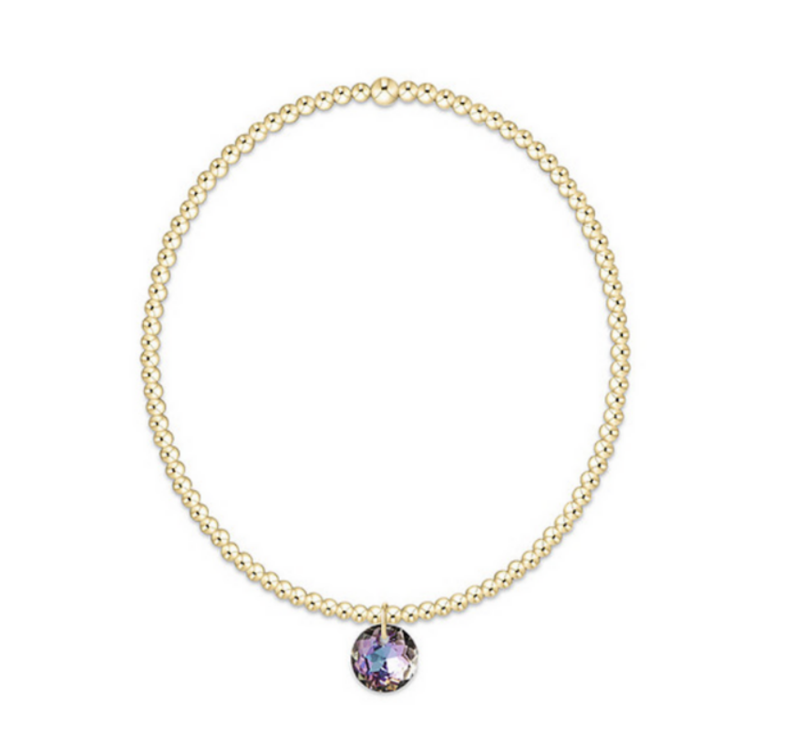 Enewton - Classic Gold 2mm Bracelet - Reflection Small Charm - June - Findlay Rowe Designs