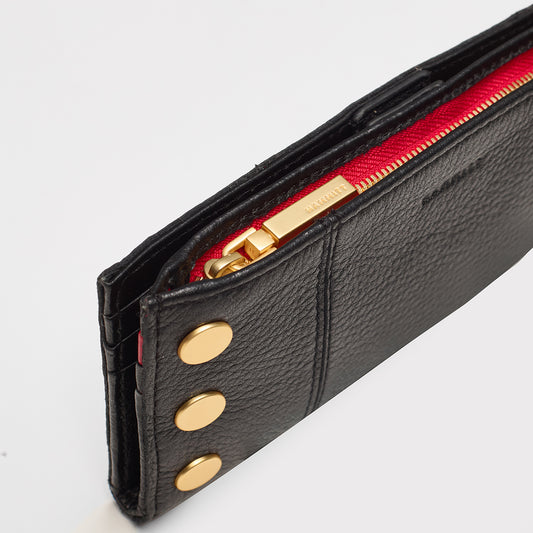 Hammitt - 110 North Wallet - Black Brushed Gold - Red Zip - Findlay Rowe Designs