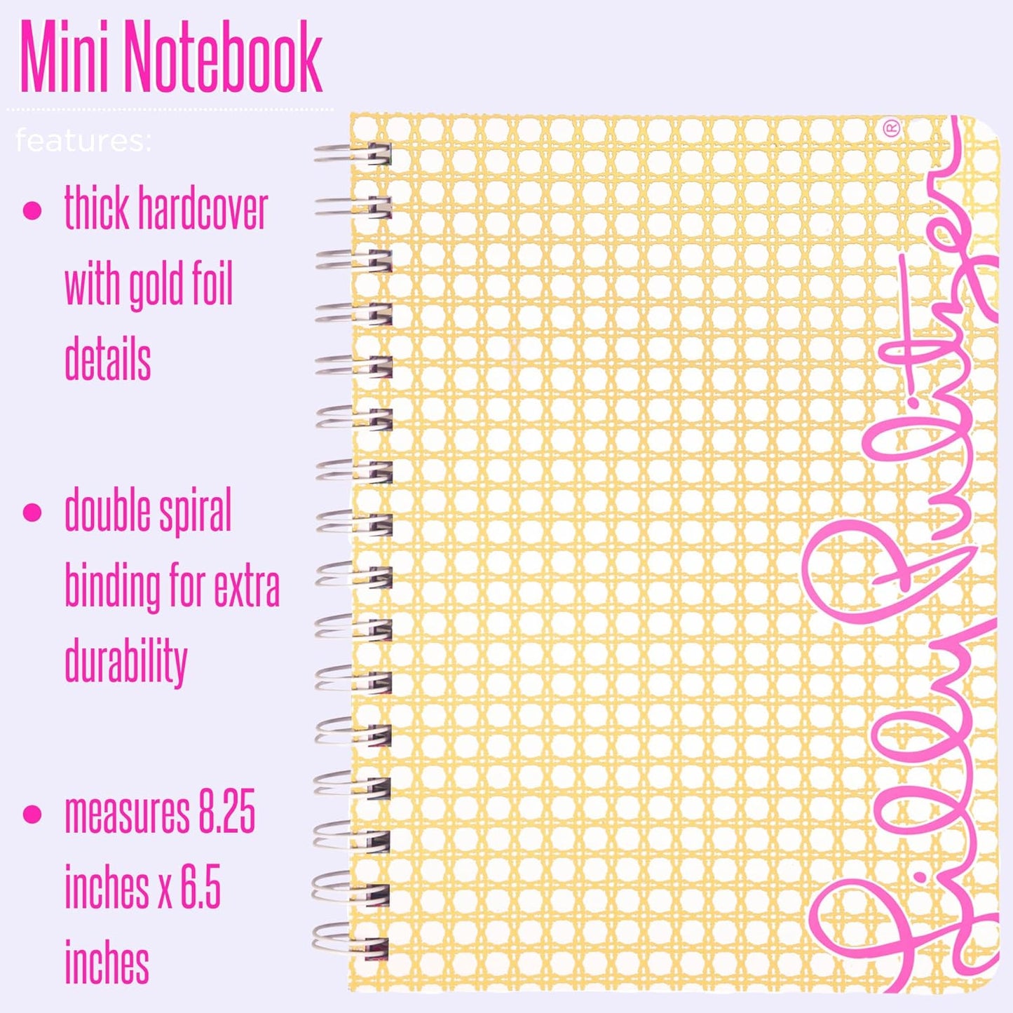 Lilly Pulitzer - Mini Spiral Notebook - Gold Caning - Findlay Rowe Designs