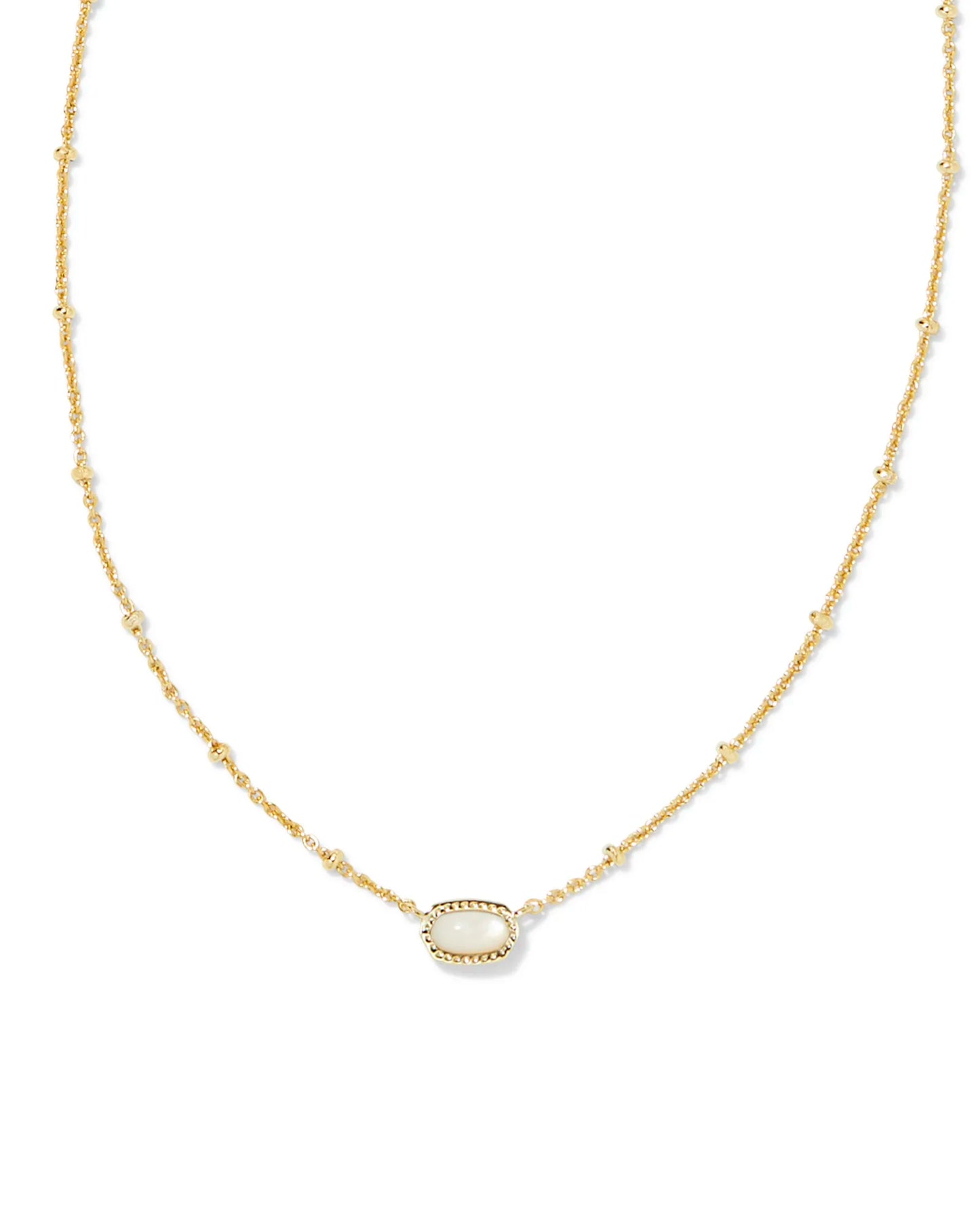 Kendra Scott - Mini Elisa Gold Satellite Short Pendant Necklace in Ivory Mother-of-Pearl - Findlay Rowe Designs
