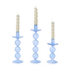 Candlestick - Hand-Blown Glass - Blue - Findlay Rowe Designs