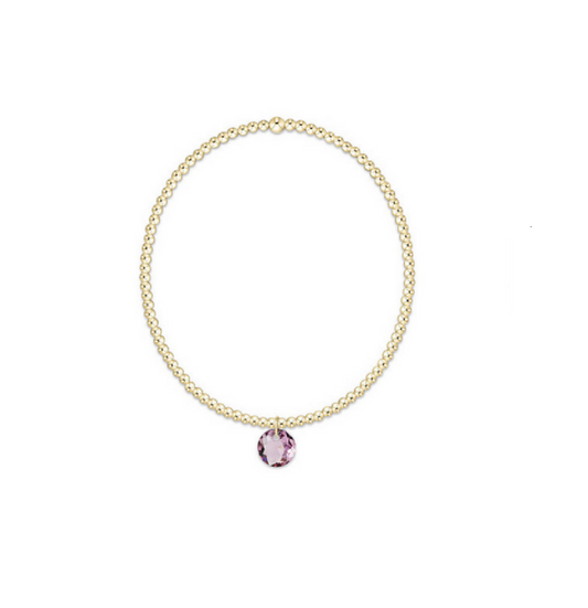 Enewton - Classic Gold 2mm Bracelet - Reflection Small Charm - February - Findlay Rowe Designs