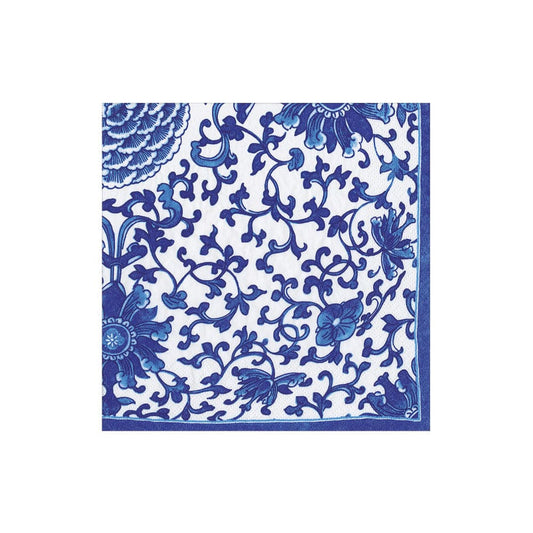 Caspari - Cocktail Napkin - Indigo Garden - Blue White - Findlay Rowe Designs