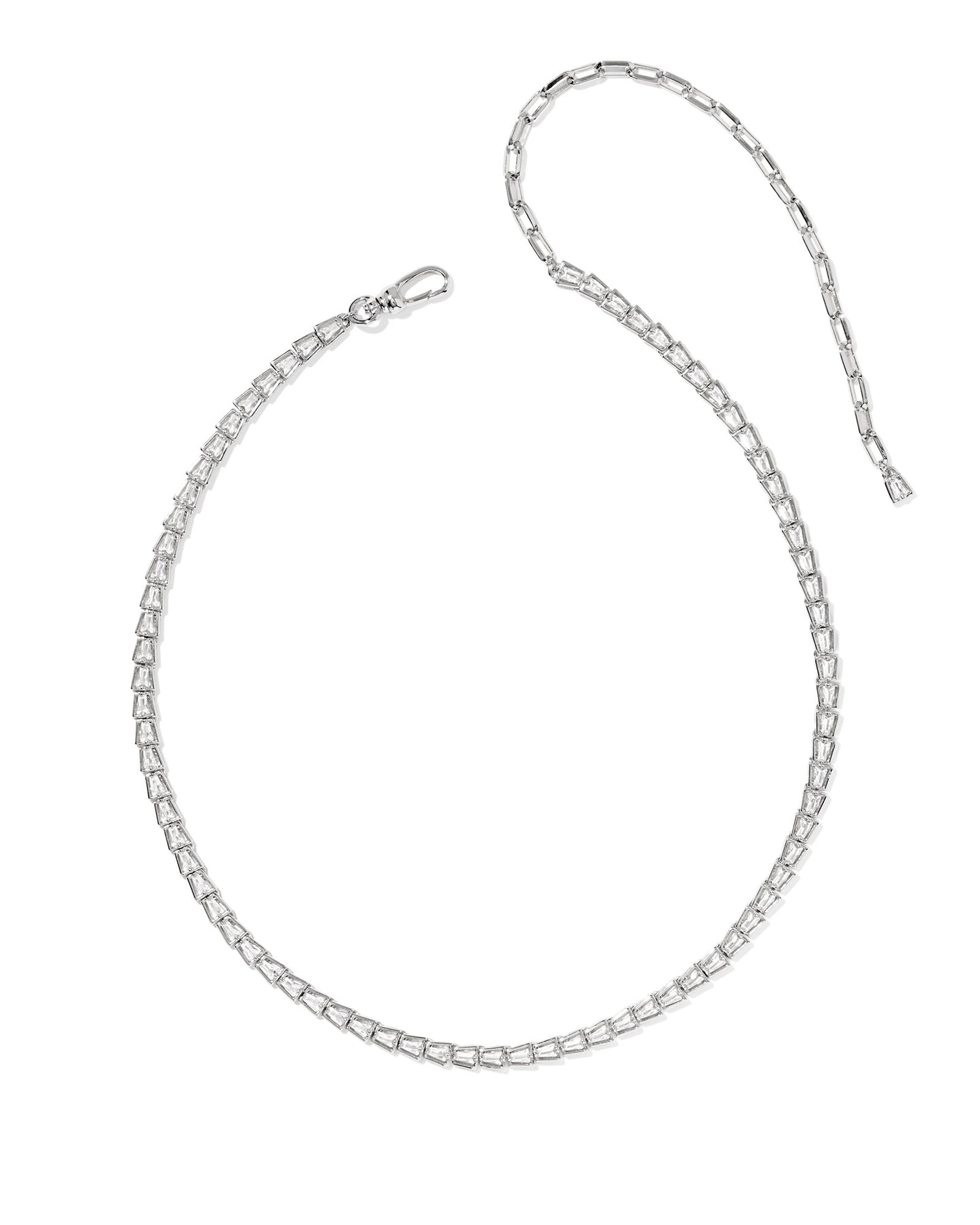 Kendra Scott - Necklace - Bella Tennis Necklace Silver White Cz