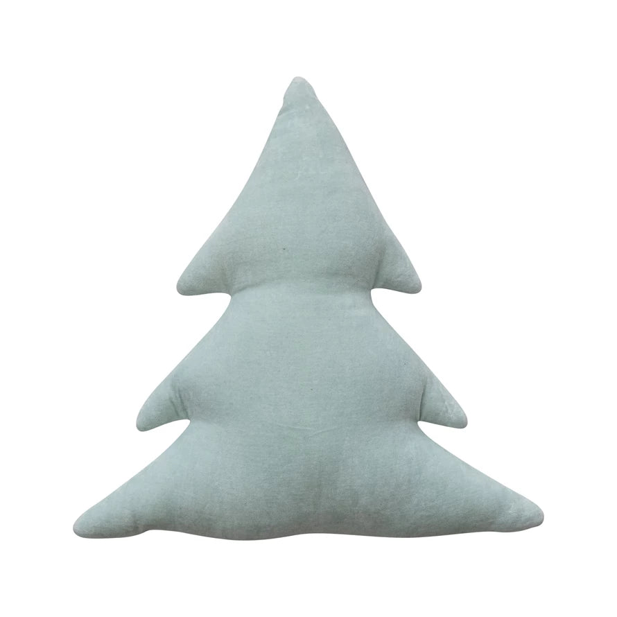 Pillow - Tree Shape Velvet - Mint