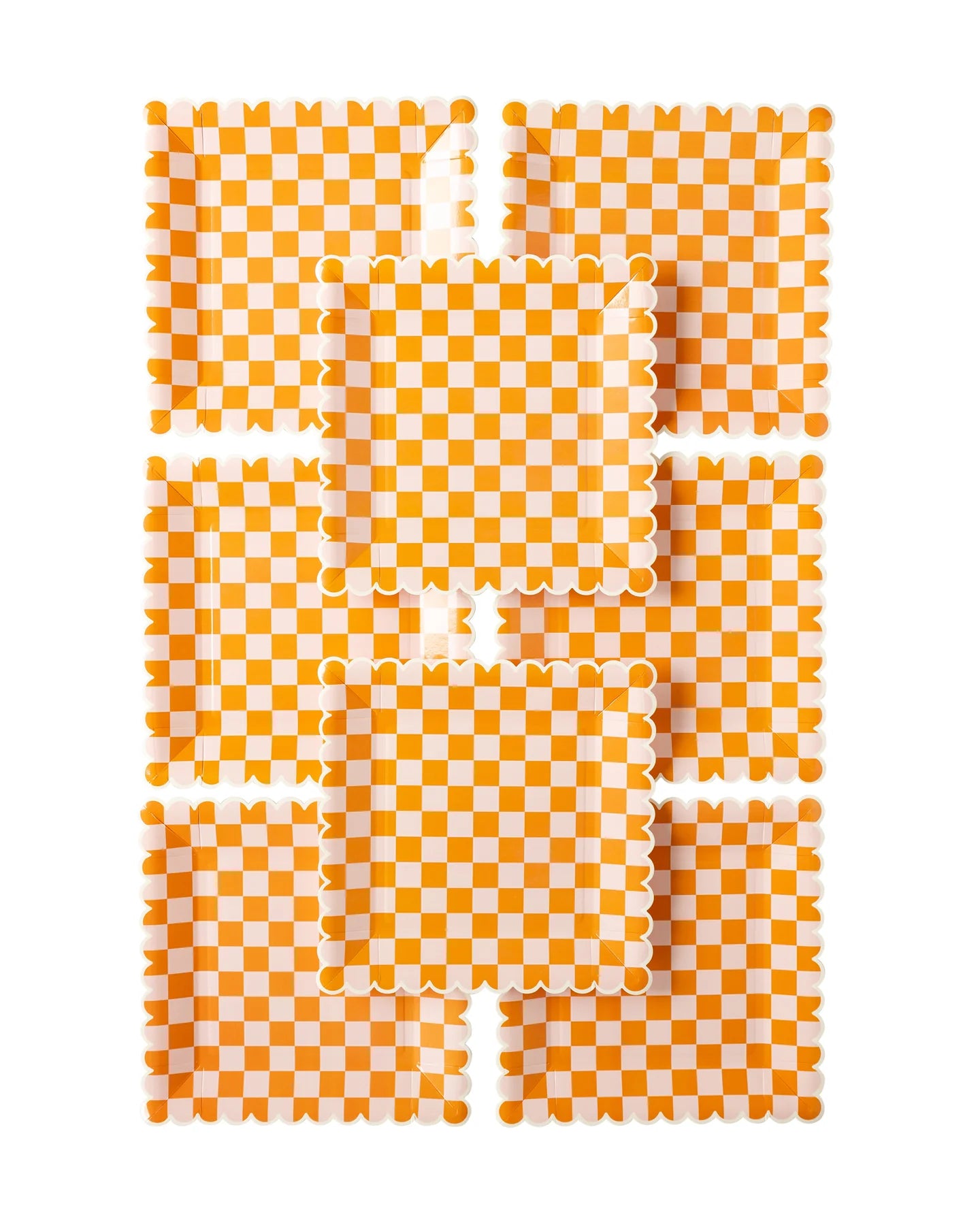 Paper Plate - Ghoul Gang 9in - Orange Checkered