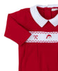 Clearance - Baby - Christmas Footie - Smocked - Red - Findlay Rowe Designs