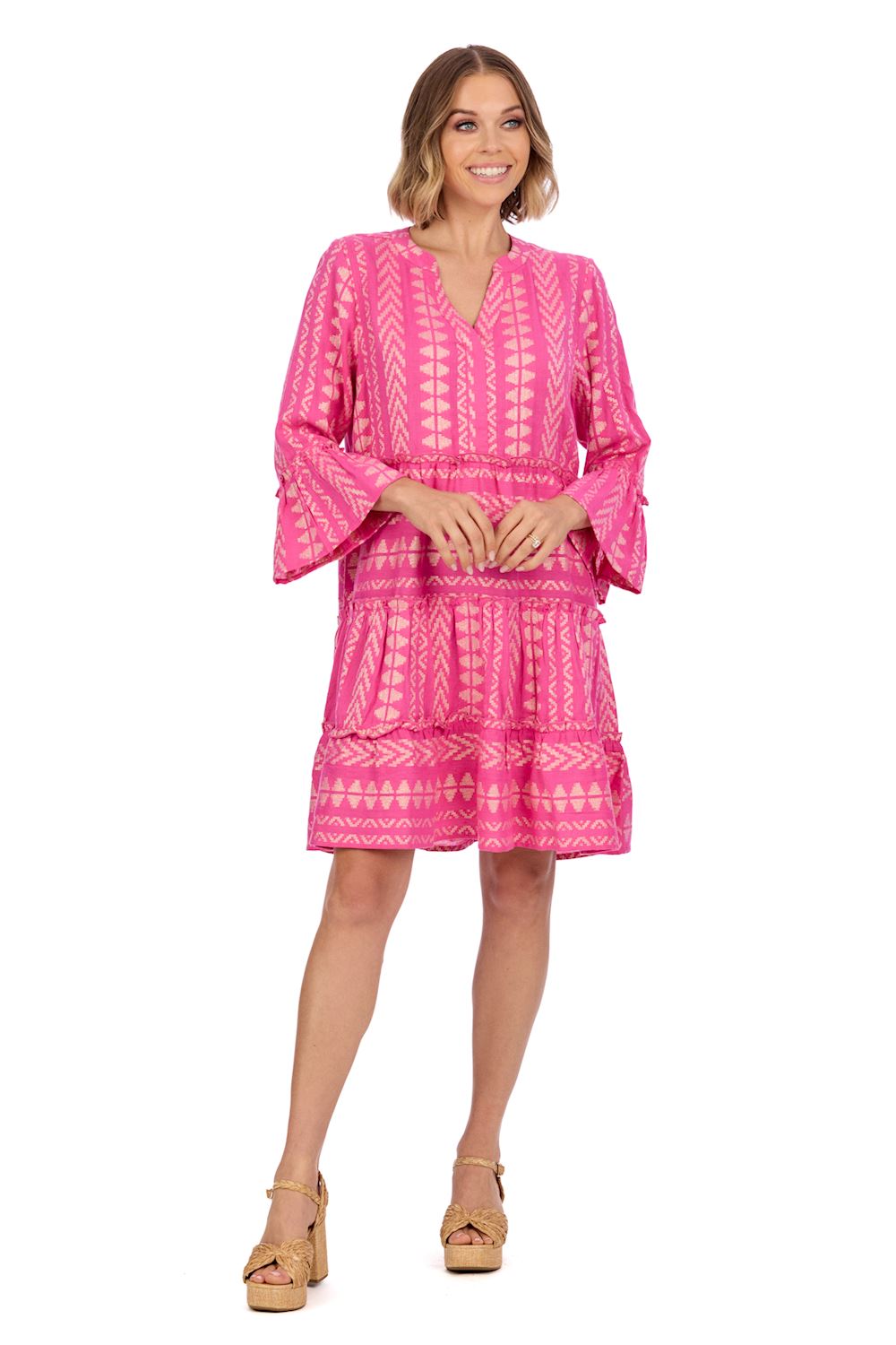 Mud Pie - Dress - Pink Jacquard - Findlay Rowe Designs