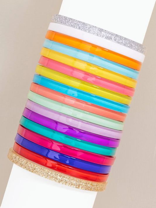 Bracelet - Love Stack Resin Skinny Bangle - Findlay Rowe Designs
