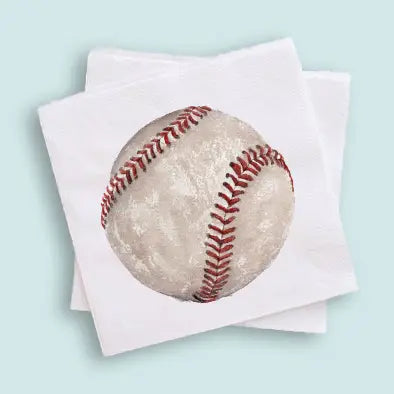 Napkin - Cocktail - Watercolor Baseball - Findlay Rowe Designs