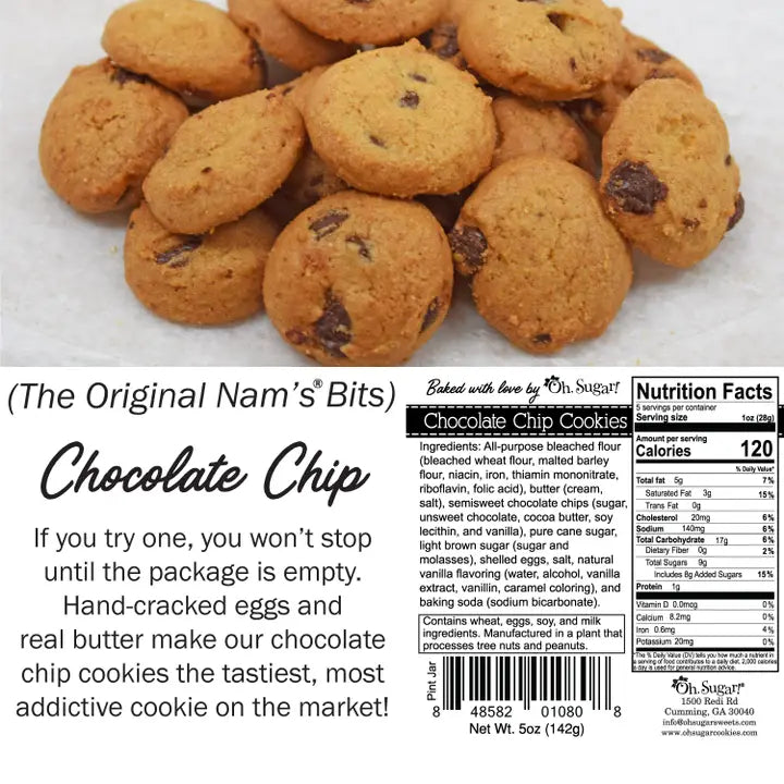 Oh Sugar - Nam's Bits Chocolate Chip Cookies - Quart Jar