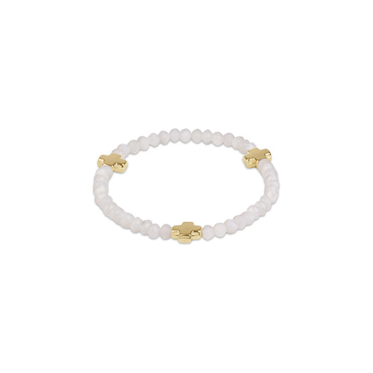 Enewton - Extends - Signature Cross Gold 4mm Gemstone Bracelet- Mother Of Pearl - Findlay Rowe Designs