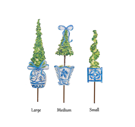 Rosanne Beck - Stake - Blue Boxwood Topiary - Findlay Rowe Designs