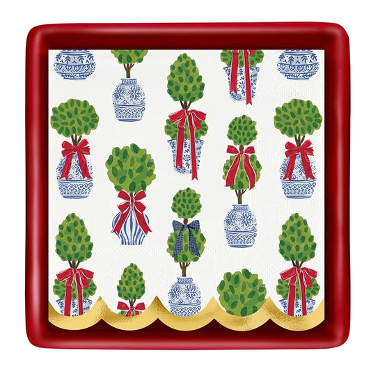 Napkin Holder with Napkins - Holiday Topiaries - Findlay Rowe Designs