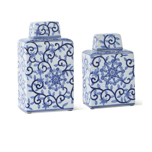 Containers with Lids - Blue & White - Findlay Rowe Designs