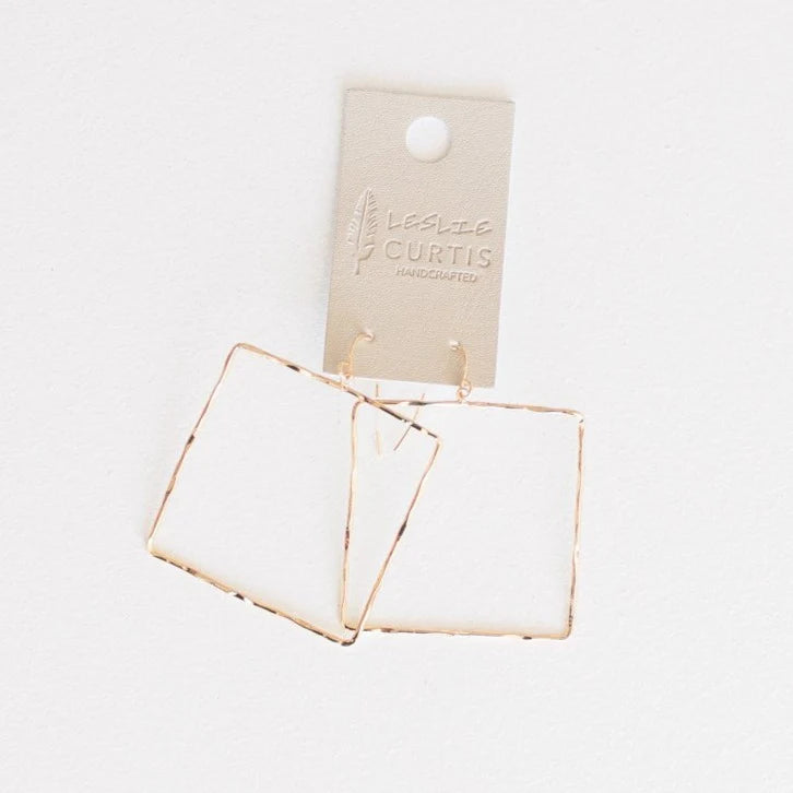 Leslie Curtis - Callie Hammered Square Earrings - Findlay Rowe Designs