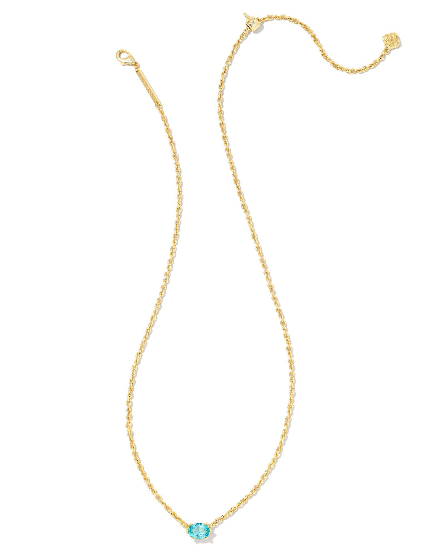 Kendra Scott - Necklace - Cailin Gold Pendant - Aqua Crystal - Findlay Rowe Designs