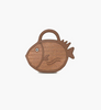 America and Beyond - Handheld Clutch - Brown Trim Fish Raffia - Findlay Rowe Designs