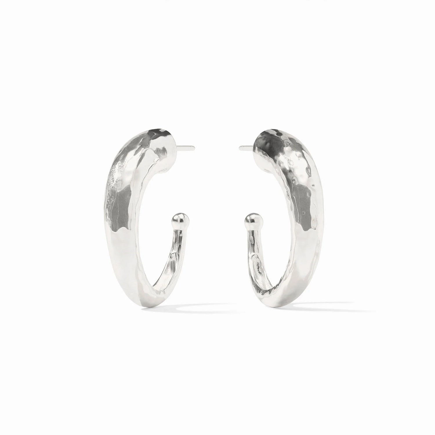 Julie Vos - Earring - Hammered Hoop - Silver - Medium - Findlay Rowe Designs
